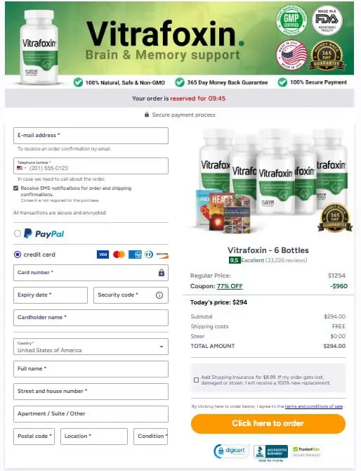 Vitrafoxin Checkout